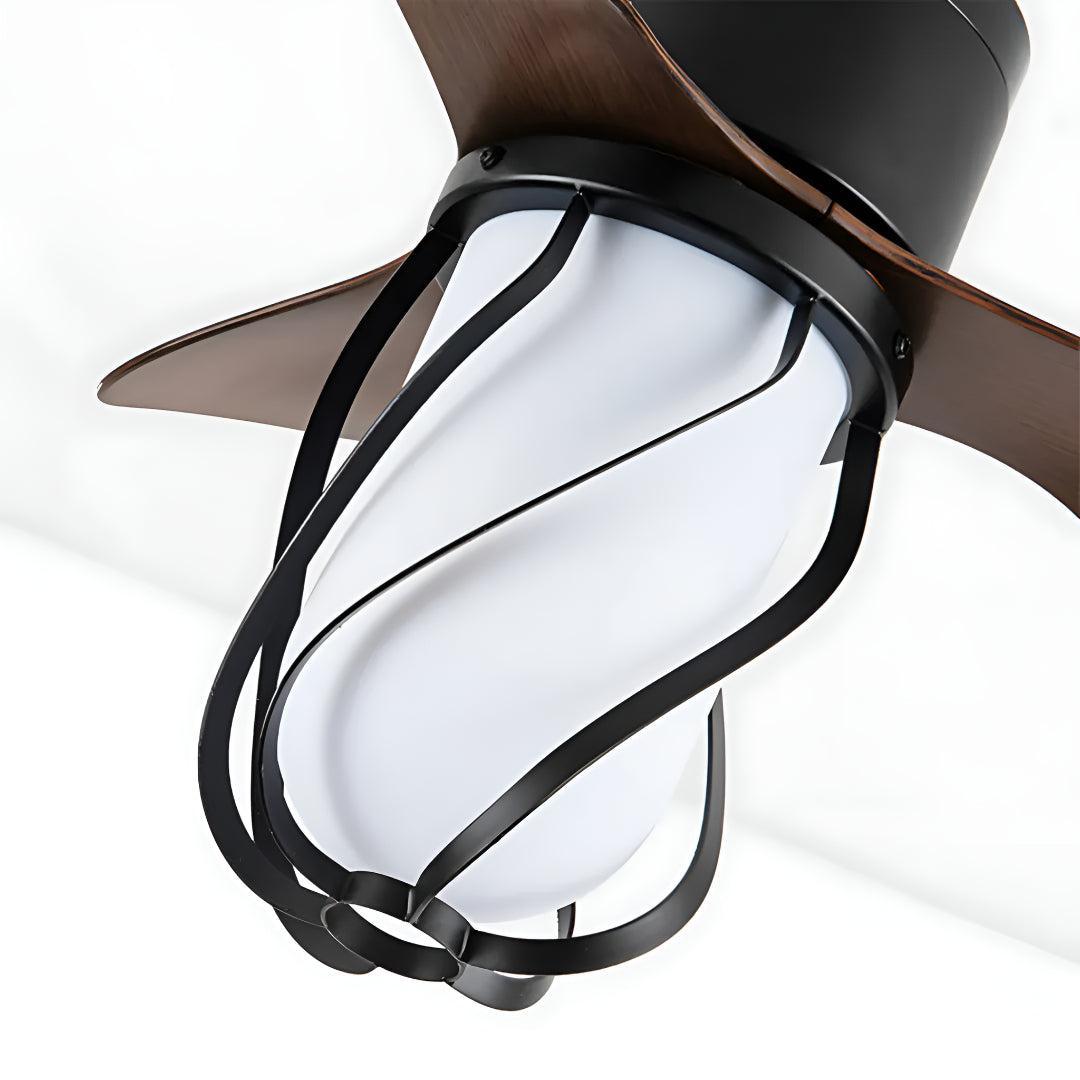 Vintage Enclosed Ceiling Fan With LED Light and Remote Control